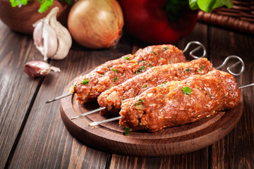 Raw traditional sish kebab