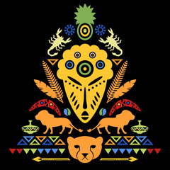 African Abstract Tribal Illustration