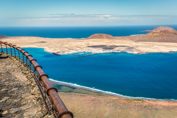 View of Graciosa Island from Mirador del Rio, Lanzarote Island,