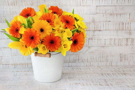 Blumenstrau&szlig; - Narzissen - Gerbera - Tulpen