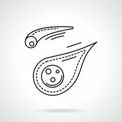 Flat line design meteorites vector icon
