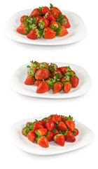 isolated  image of strawberry on the plate closeup