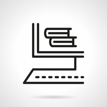 Online bookstore black line design vector icon