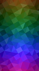 Multicolor dark polygonal design illustration, which consist of triangles and gradient in origami style.