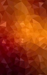 Multicolor dark red, yellow, orange polygonal design pattern, which consist of triangles and gradient in origami style.