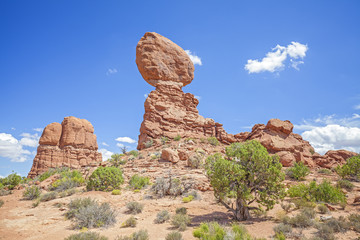 Fototapeta na wymiar Rock formations in Arches National Park, USA