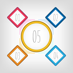 Colorful Step By Step Design. Vector Illustration.