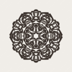 Vector mandala. Gothic lace tattoo. Celtic weave with sharp corners. 