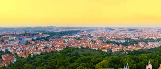 Amazing panoramic landscape of Prague