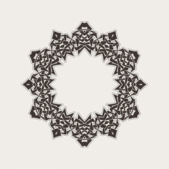 Vector ornate border. Gothic lace tattoo. Celtic weave with sharp corners. 
