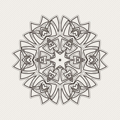 Vector mandala. Gothic lace tattoo. Celtic weave with sharp corners. 