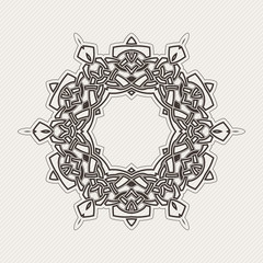 Vector ornate border. Gothic lace tattoo. Celtic weave with sharp corners. 