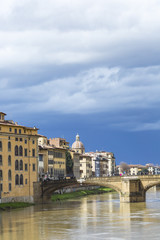 FLORENCE, ITALY - MARCH 07: Ponte Santa Trinita bridge over the