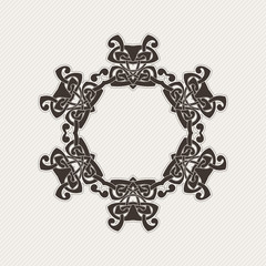 Vector ornate border. Gothic lace tattoo. Celtic weave with sharp corners. 
