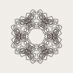 Vector mandala. Gothic lace tattoo. Celtic weave with sharp corners. 