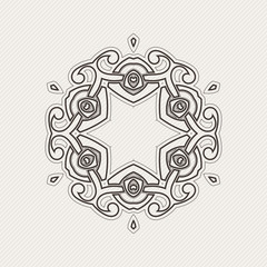 Vector ornate border. Gothic lace tattoo. Celtic weave with sharp corners. 