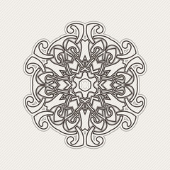 Vector mandala. Gothic lace tattoo. Celtic weave with sharp corners. 