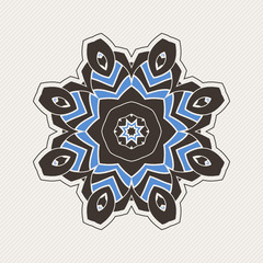 Vector mandala. Gothic lace tattoo. Celtic weave with sharp corners. 