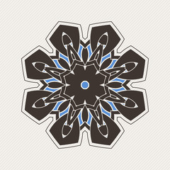 Vector mandala. Gothic lace tattoo. Celtic weave with sharp corners. 