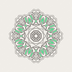 Vector mandala. Gothic lace tattoo. Celtic weave with sharp corners. 