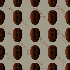 Seamless pattern of coffee beans