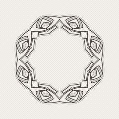 Vector ornate border. Gothic lace tattoo. Celtic weave with sharp corners. 