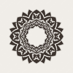 Vector mandala. Gothic lace tattoo. Celtic weave with sharp corners. 