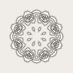 Vector mandala. Gothic lace tattoo. Celtic weave with sharp corners. 