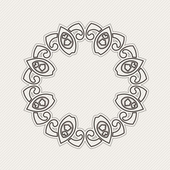 Vector ornate border. Gothic lace tattoo. Celtic weave with sharp corners. 