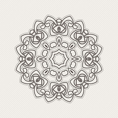 Vector mandala. Gothic lace tattoo. Celtic weave with sharp corners. 