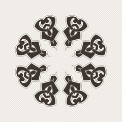 Vector mandala. Gothic lace tattoo. Celtic weave with sharp corners. 