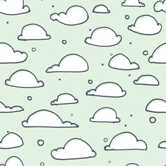 Cute clouds seamless pattern