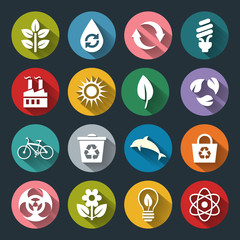 Set of vector Eco Icons in flat style