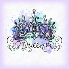 Queen crown with lettering
