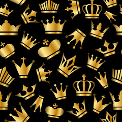 Seamless pattern with Gold Crowns
