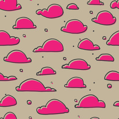 Cute clouds seamless pattern