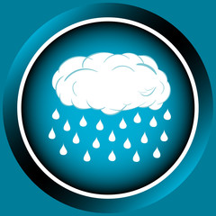 Icon cloud with the heavy rain