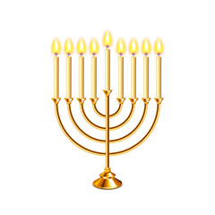Hanukkah menorah with candles isolated vector