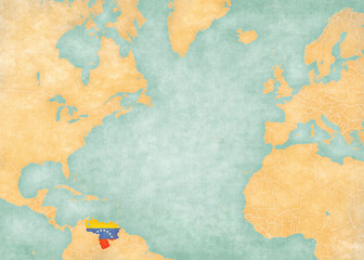 Map of North Atlantic - Venezuela