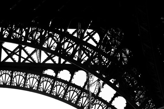 Black and White Eiffel Tower Parts