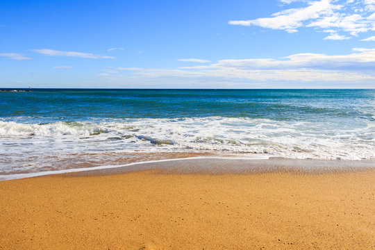 sea beach blue sky sand sun daylight relaxation landscape viewpoint for design postcard and calendar