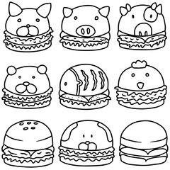 vector set of burgers