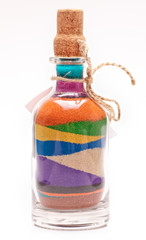 bottle with colorful sand - 105249989