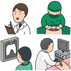vector set of doctor