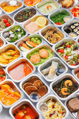 Food in the containers 