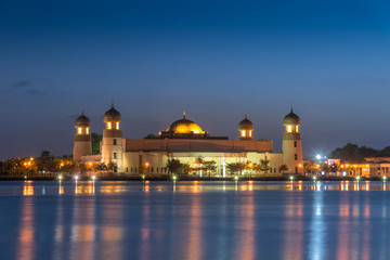 Fototapeta na wymiar View of crystal mosque in Kuala Terengganu, Malaysia