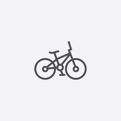 Fototapeta na wymiar bike outline, thin, flat, digital icon.