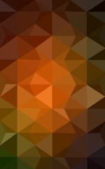 Multicolor dark green, yellow, orange polygonal design pattern, which consist of triangles and gradient in origami style.