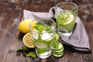 water detox with cucumber and lemon