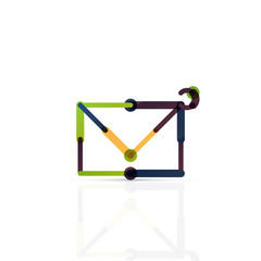 Vector email business symbol, or at sign logo. Linear minimalistic flat icon design